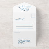 Besser spät Hochzeitsfeier UAWG blau weiß All In One Einladung (Außenbereich)