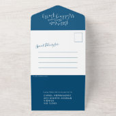 Besser spät Hochzeitsfeier UAWG blau weiß All In One Einladung (Außenbereich)