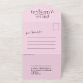 Besser spät Hochzeitsfeier UAWG Schwarz Rosa All In One Einladung (Außenbereich)