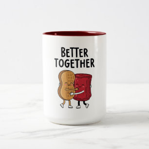 Besser zusammen Erdnuss und Marmelade Zweifarbige Tasse