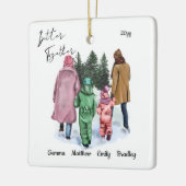 Besser zusammen Familienwinterfarbe und Namen Keramikornament (Links)