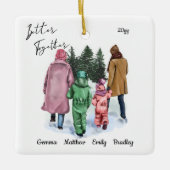 Besser zusammen Familienwinterfarbe und Namen Keramikornament (Vorderseite)