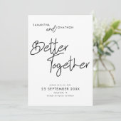 Besser zusammen Modernes Script grau Save The Date (Stehend Vorderseite)