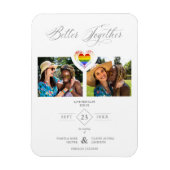 Besser zusammen Pride Rainbow LGBT Herz 2 Fotos Magnet (Vertikal)
