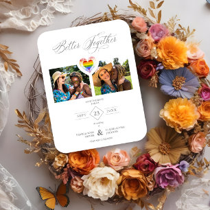 Besser zusammen Pride Rainbow LGBT Herz 2 Fotos Magnet