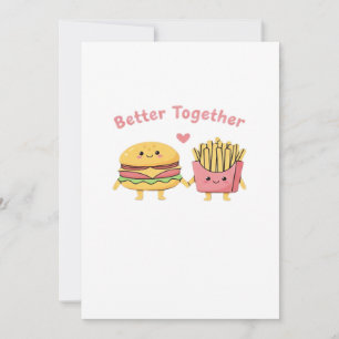Besser Zusammen Valentinstag Cute Kawaii Burger Po Feiertagskarte
