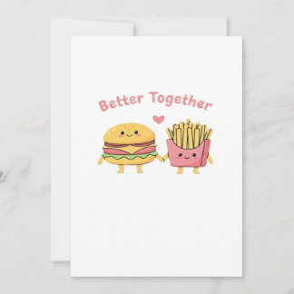 Besser zusammen Valentinstag Süßer Kawaii-Burger P Feiertagskarte