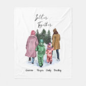 Besser zusammen Winterfamilie von 4 und Namen Fleecedecke (Vorderseite)