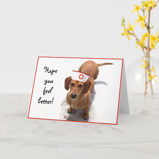 Bessere Dackel Grußkarte Karte (Gelbe Blume)