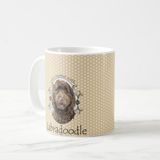 Bessere das Labradoodle des Lebens Tasse (Vorderseite Links)