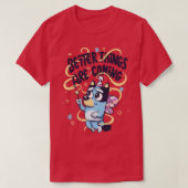 Bessere Dinge kommen zu einem feurigen Hund T-Shirt (Design vorne)