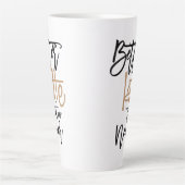 Bessere Latte als nie erstaunliches Kaffeekonzept Milchtasse (Vorderseite)