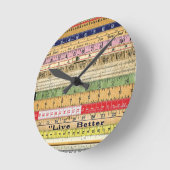 BESSERE REGELN LEBEN REGELN FARBIGE SCHRAPBOOKING RUNDE WANDUHR (Winkel)