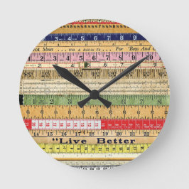 BESSERE REGELN LEBEN REGELN FARBIGE SCHRAPBOOKING RUNDE WANDUHR