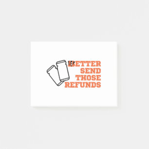 Bessere Übermittlung dieser Rückerstattungen Post-it Klebezettel