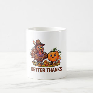 Besserer Dank Truthahn und Kürbis Erntedankfest Kaffeetasse