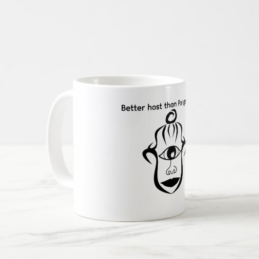 Besserer Gastgeber als Polyphemus Kaffeetasse (Vorderseite Links)