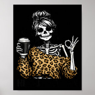Besserer Skelett-Leopard-Halloween-Kostüm für Männ Poster