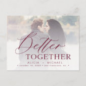 Besseres gemeinsam Skript Hochzeit Foto Save the D Ankündigungspostkarte (Vorderseite)