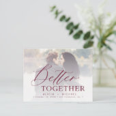 Besseres gemeinsam Skript Hochzeit Foto Save the D Ankündigungspostkarte (Stehend Vorderseite)