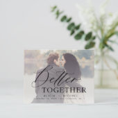 Besseres gemeinsam Skript Hochzeit Foto Save the D Ankündigungspostkarte (Stehend Vorderseite)
