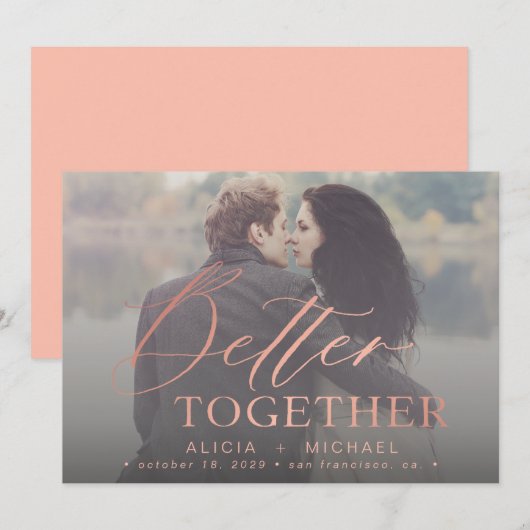 Besseres gemeinsam Skript Hochzeit Foto Save the D Date (Vorne/Hinten)