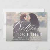 Besseres gemeinsam Skript Hochzeit Foto Save the D Magneteinladung (Vorderseite)