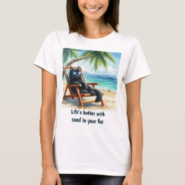 Besseres Leben am Strand Cat Liebhaber T-Shirt