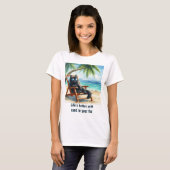 Besseres Leben am Strand Cat Liebhaber T-Shirt (Vorne ganz)