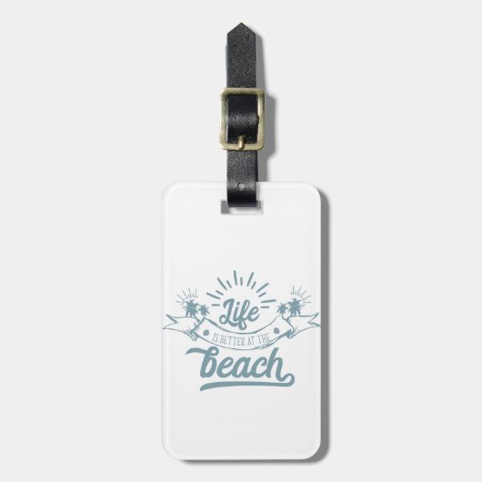 Besseres Leben am Strand Gepäckanhänger (Vorderseite vertikal)