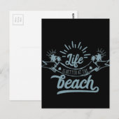 Besseres Leben am Strand Postkarte (Vorne/Hinten)