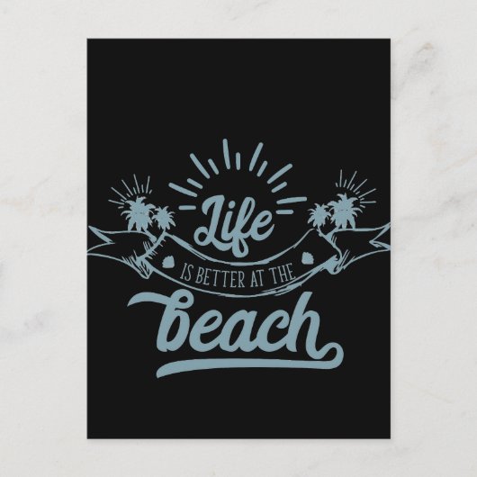 Besseres Leben am Strand Postkarte (Vorderseite)