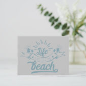 Besseres Leben am Strand Postkarte (Stehend Vorderseite)