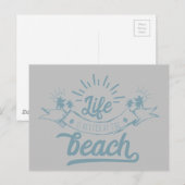 Besseres Leben am Strand Postkarte (Vorne/Hinten)