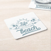 Besseres Leben am Strand Rechteckiger Pappuntersetzer (angewinkelt)