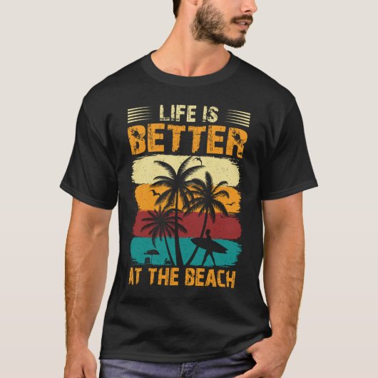 Besseres Leben am Strand T-Shirt (Vorderseite)