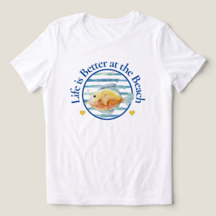 Besseres Leben am Strand, tropischer Fisch, T - Sh Tri-Blend Shirt