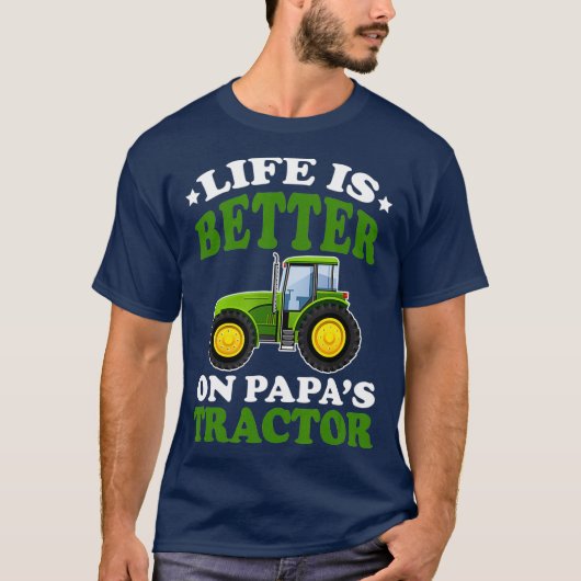 Besseres Leben auf Papas Traktor Funny Farm T-Shirt (Vorderseite)