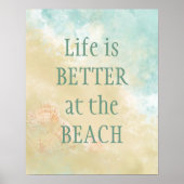 Besseres Leben bei Beach Fun Beach Quote Poster (Vorne)