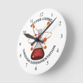 Besseres Leben durch Experimente Runde Wanduhr (Winkel)