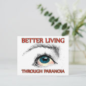 Besseres Leben durch Paranoia Postkarte (Stehend Vorderseite)