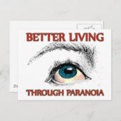 Besseres Leben durch Paranoia Postkarte (Vorne/Hinten)