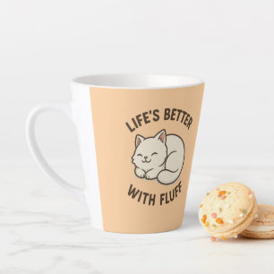 Besseres Leben mit Fluff - Niedliche Chibi-Katze L Milchtasse