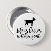Besseres Leben mit Ziege Button (Vorne & Hinten)