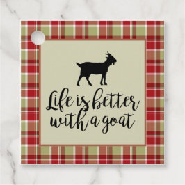 Besseres Leben mit Ziege Kariert Geschenkanhänger