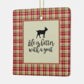 Besseres Leben mit Ziege Kariert Keramikornament (Links)
