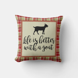 Besseres Leben mit Ziege Kariert Kissen