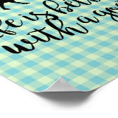 Besseres Leben mit Ziegenblauen Land Kariert Poster (Ecke)