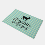 Besseres Leben mit Ziegenland Kariert Fußmatte (Schrägansicht)