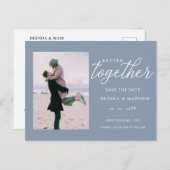 Besseres Minimalistisches Foto Save the Date Ankündigungspostkarte (Vorne/Hinten)